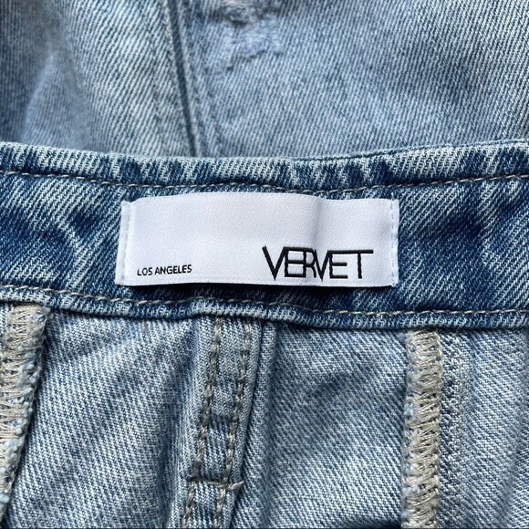 Vervet Mom Jeans Acid Wash Tie-Waist Paper Bag Distressed Denim Women’s Size 26 - Picture 6 of 9